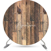 Aperturee - Brown Wooden Wall Hole Circle Backdrop For Birthday